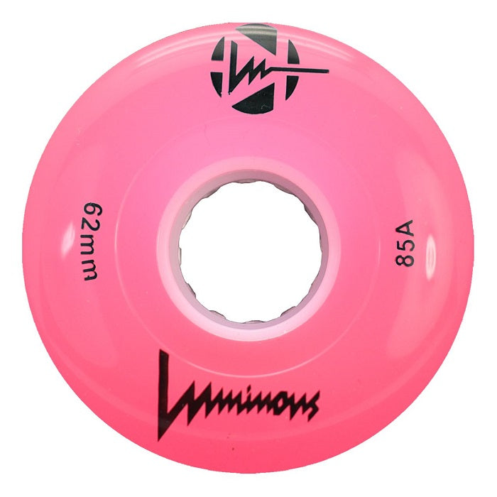 Luminous Light Up Quad Wheels Pink 62mm - 4 Pack