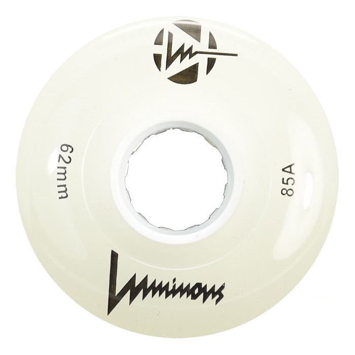 Luminous Light Up Quad Wheels White 62mm - 4 Pack