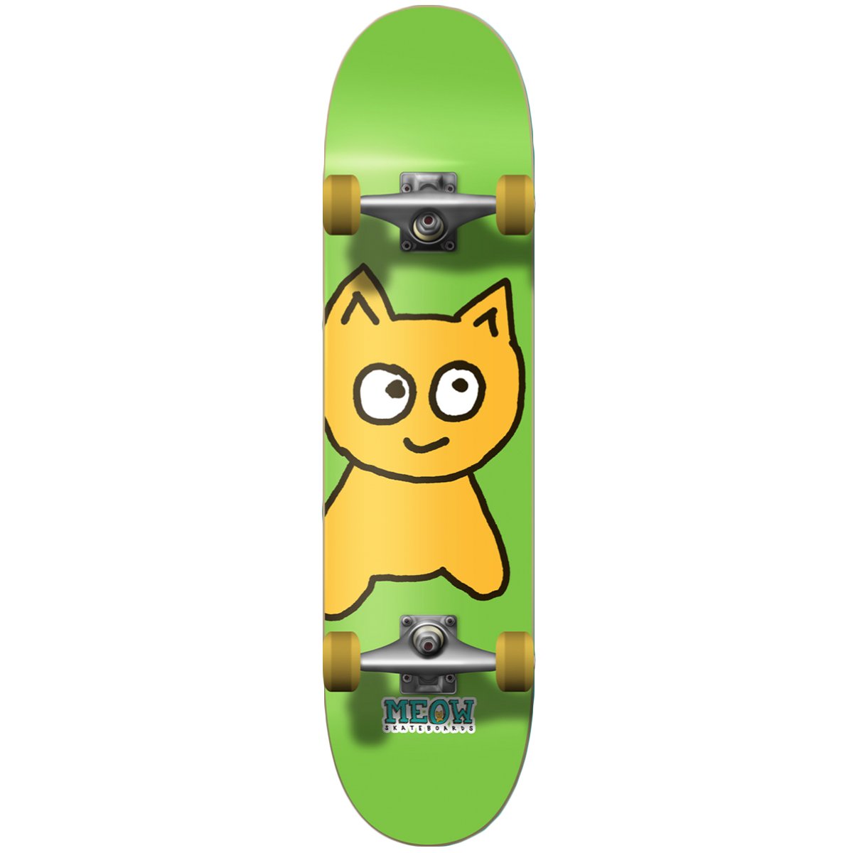Meow Big Cat Green Skateboard - 7.5"