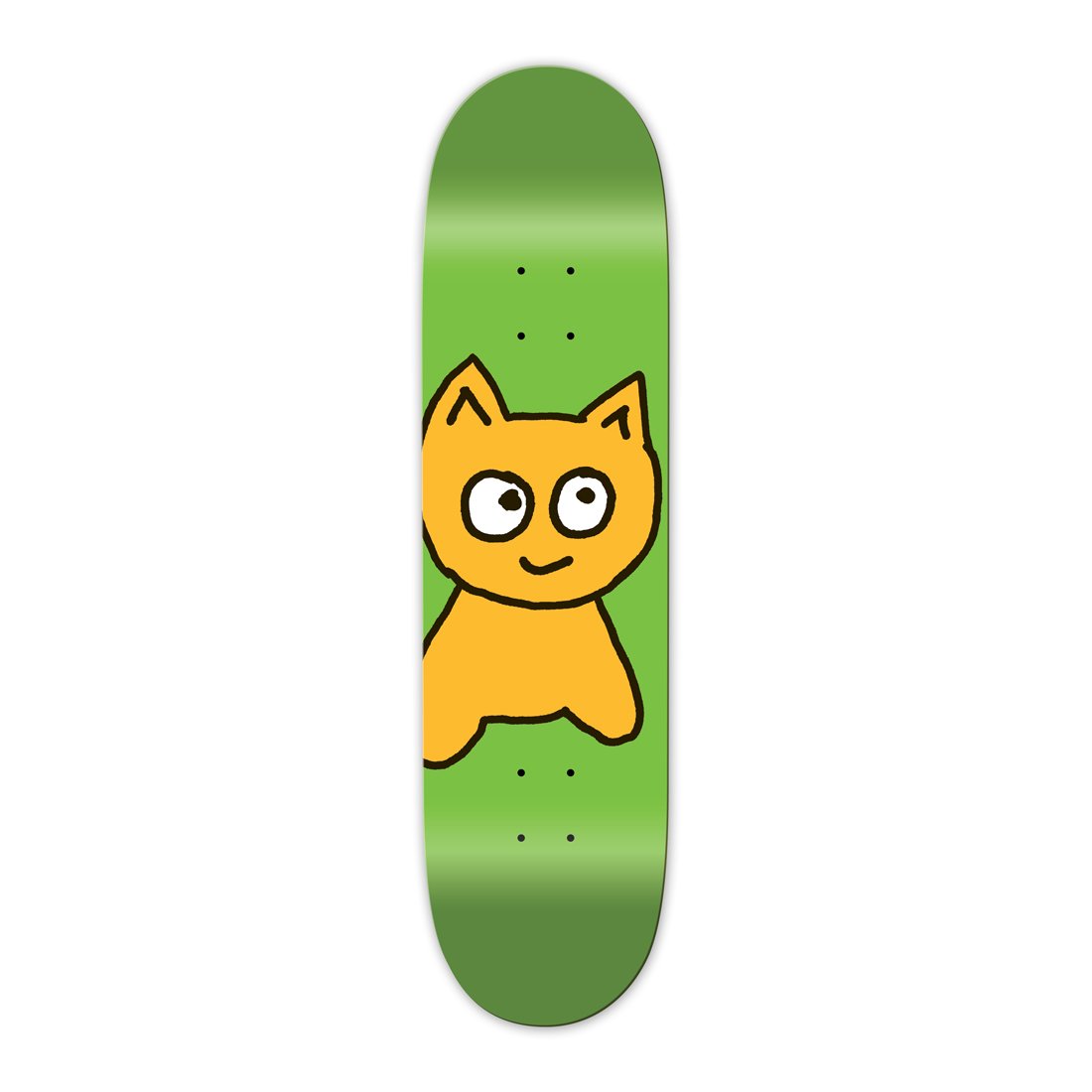 Meow Big Cat Green Skateboard Deck - 8.0"