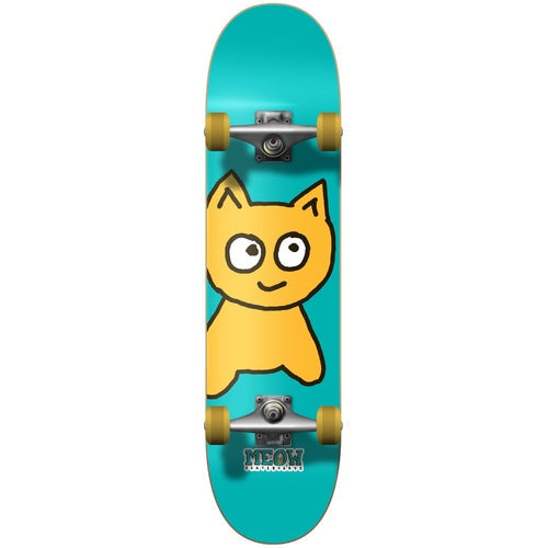 Meow Big Cat Teal Skateboard - 7.25"