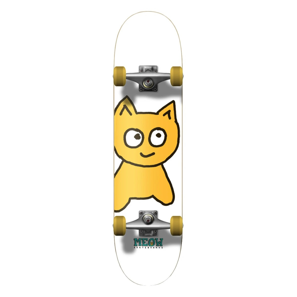 Meow Big Cat White Skateboard - 8.0"
