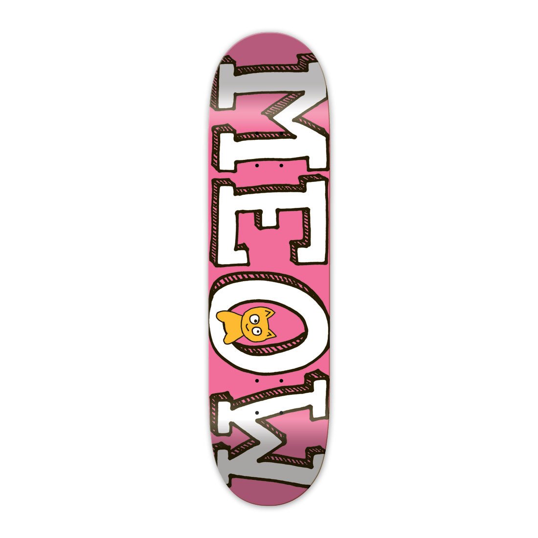 Tabla de skate rosa con logotipo de Meow - 7,75"