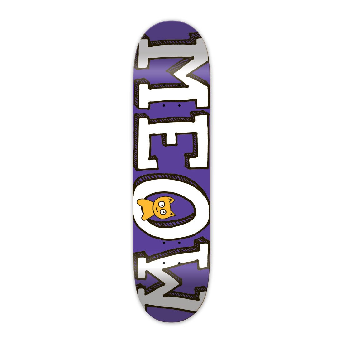 Meow Logo Purple Skateboard Deck - 7.25"