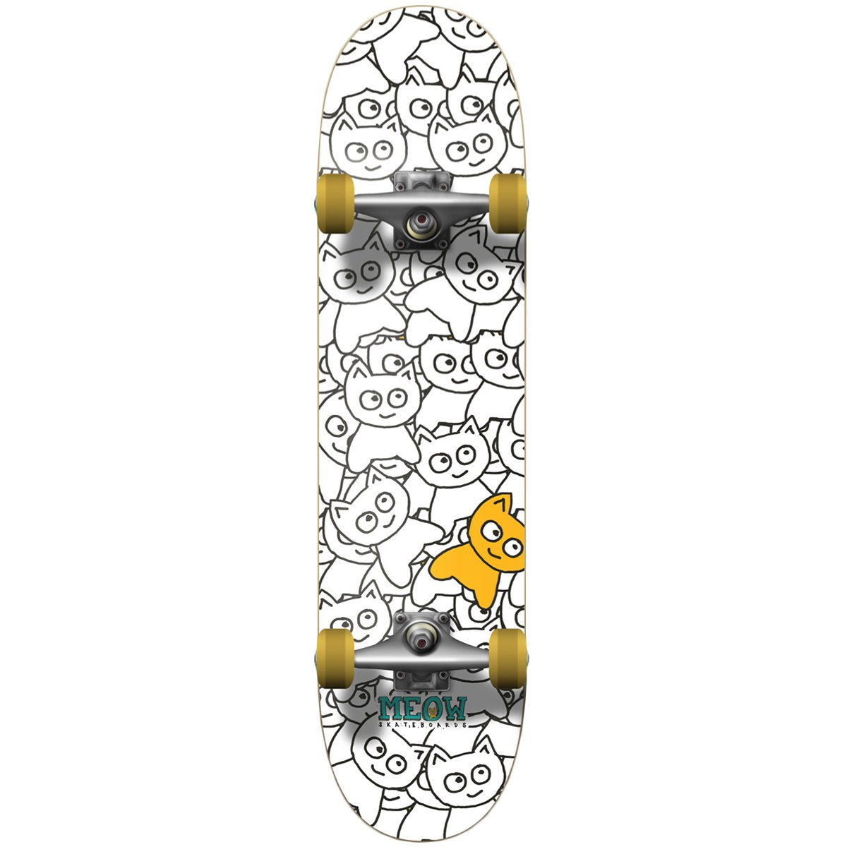 Meow Autocollant Pile Blanc Skateboard - 8.0"