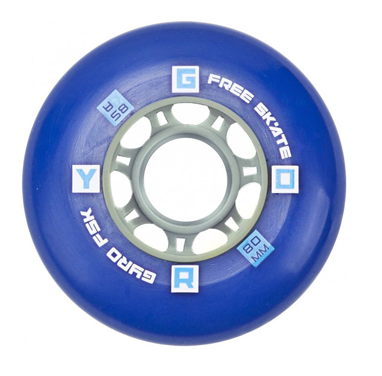 Ruedas para patines en línea Gyro F2R, color azul, juego de 4