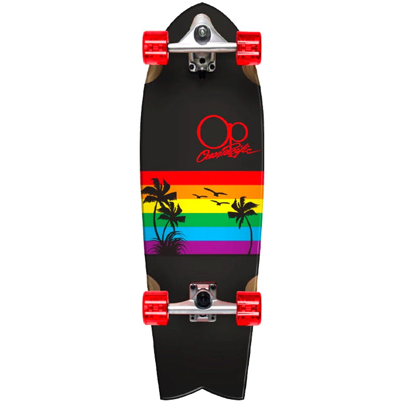 Ocean Pacific Sunset Surf Skate Negro y Rojo - 32"