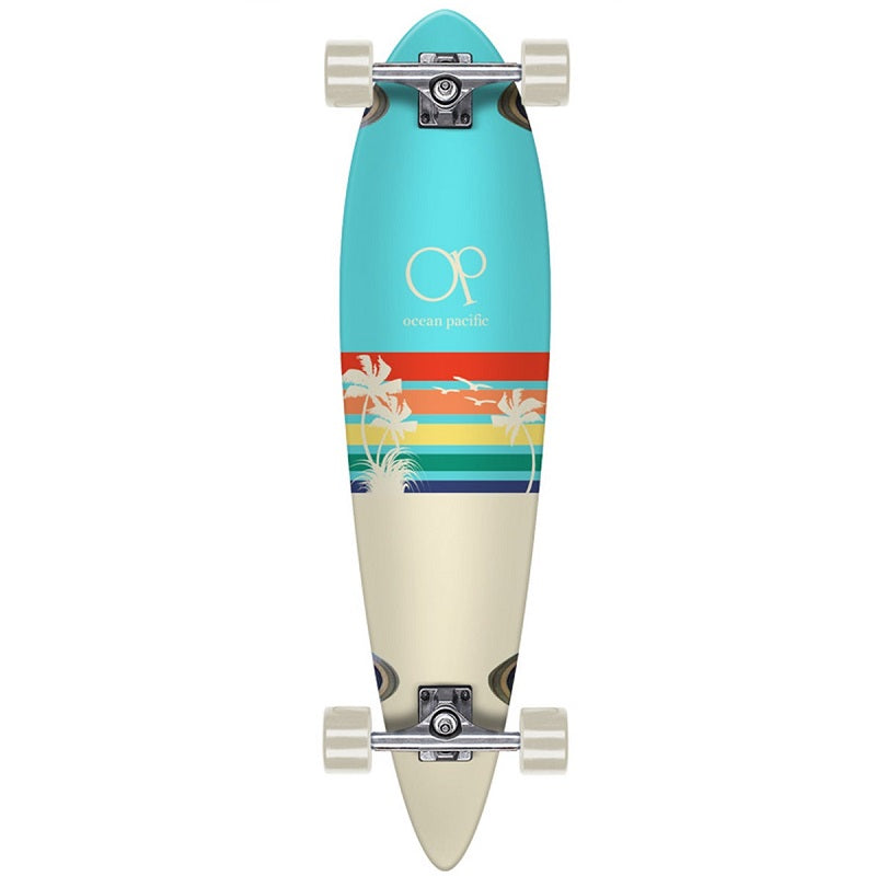 Longboard Ocean Pacific Sunset Sarcelle et Blanc Pin Tail - 36"