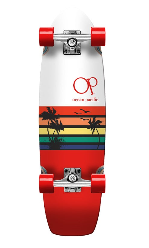 Ocean Pacific Sunset White/Red Cruiser Skateboard - 30"