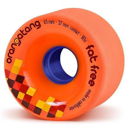 Orangatang Fat Free Longboard Wheels - Orange 65mm 80a