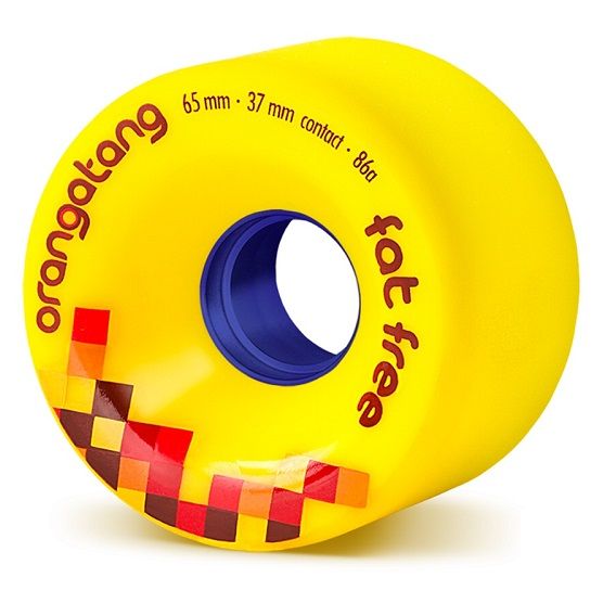 Orangatang Fat Free Longboard Wheels - Yellow 65mm 86a