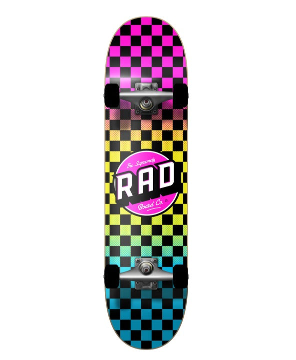 Rad Checkers 2 Dude Crew Skateboard Neon Fade - 7.75"