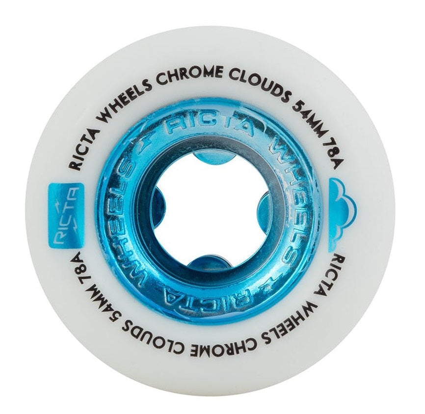 Ricta Chrome Clouds Blue Skateboard Wheels - 54mm 78a