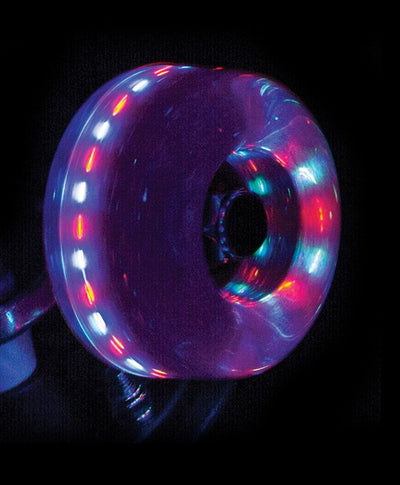 Rio Roller Ruedas para patines con luces y purpurina rosa, 58 mm, juego de 4