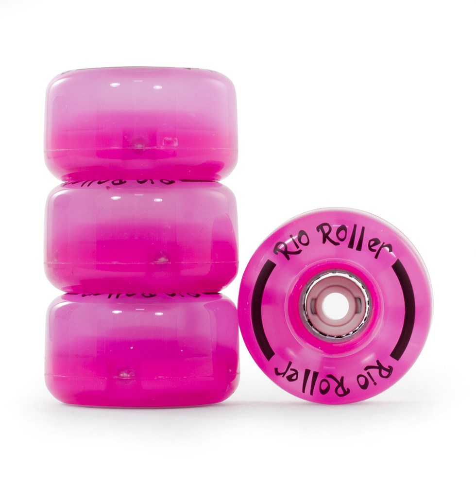 Rio Roller Ruedas para patines con luz rosa, 58 mm, juego de 4