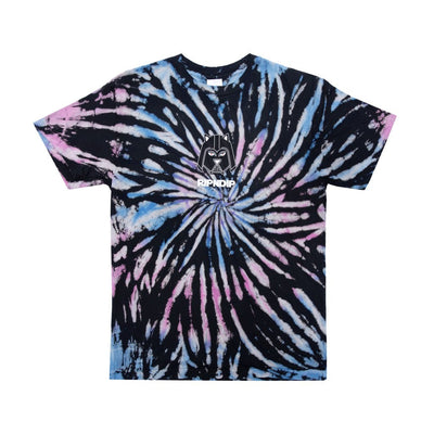 RIPNDIP Far Far Away Tee T-Shirt - Black, Pink & Blue Spiral Dye