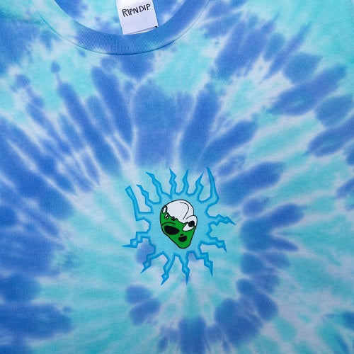 RIPNDIP Wizard T-Shirt - Blue & Aqua Spiral Dye