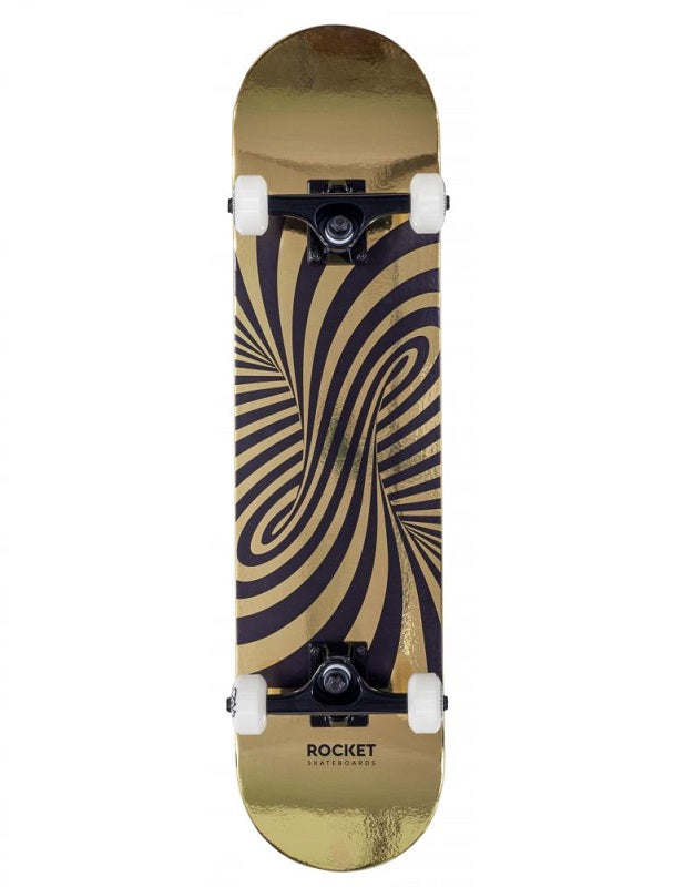 Rocket Twisted Foil Gold Skateboard - 7.5"