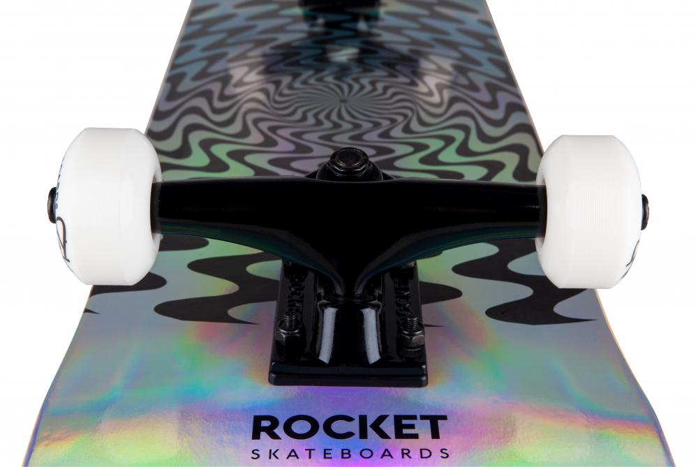 Rocket Warp Foil Silver Skateboard - 8.0"