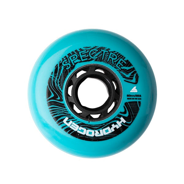 Rollerblade Hydrogen Spectre Inline Skate Wheels Aqua 80mm 85a - Set of 4