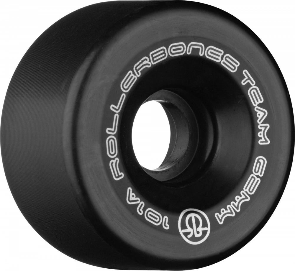 Rollerbones Team Logo Wheels Black 62mm 101a - Set of 8