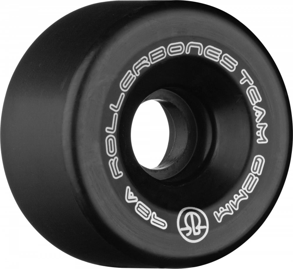 Rollerbones Team Logo Wheels Black 62mm 98a - Set of 8