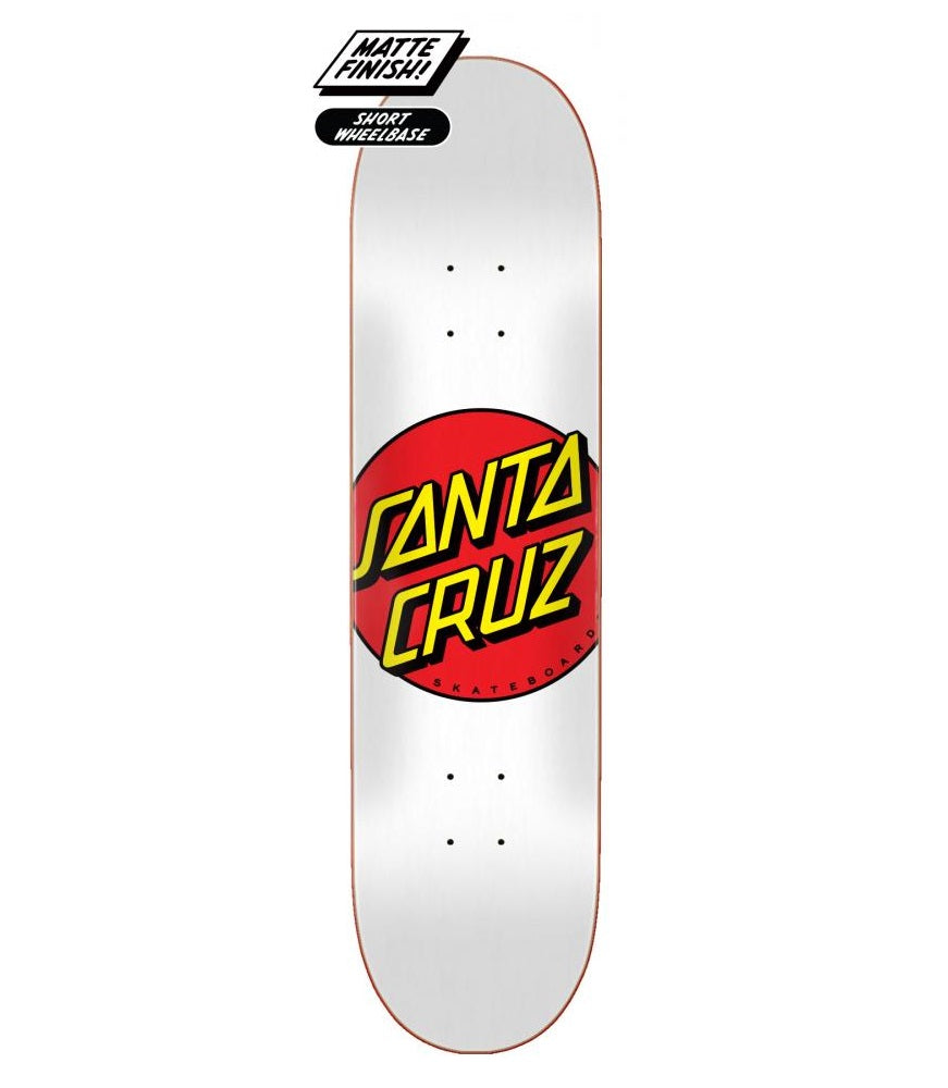 Santa Cruz Classic Dot White Skateboard Deck - 8.0"
