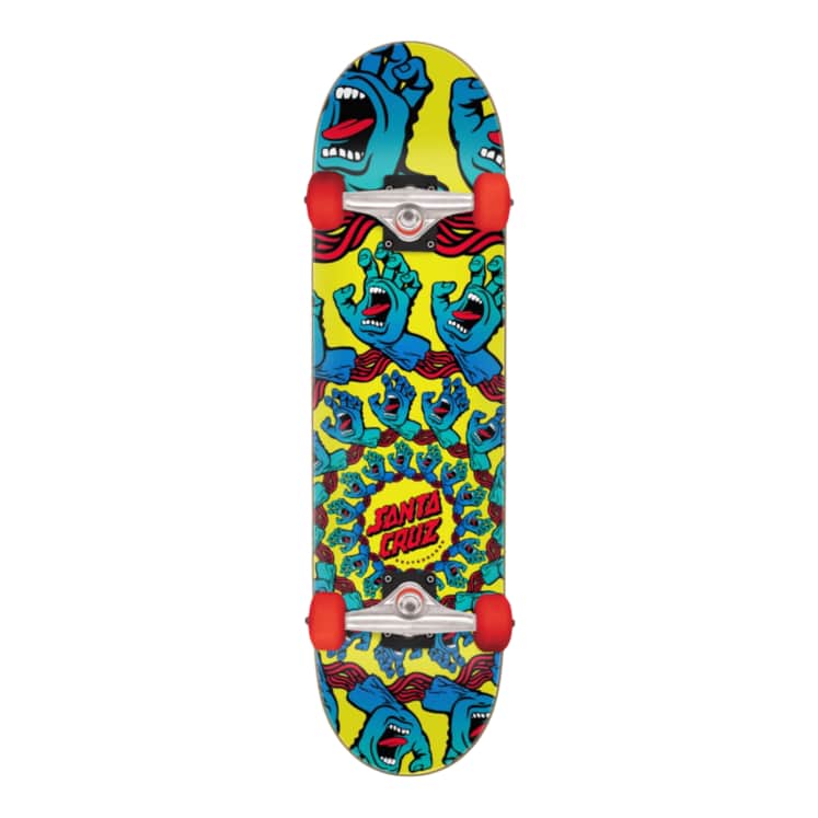 Santa Cruz Mandala Hand Yellow/Blue Skateboard - 8.25"