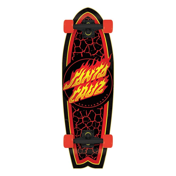 Santa Cruzer Flame Dot Shark Cruiser Skateboard - 27.7"