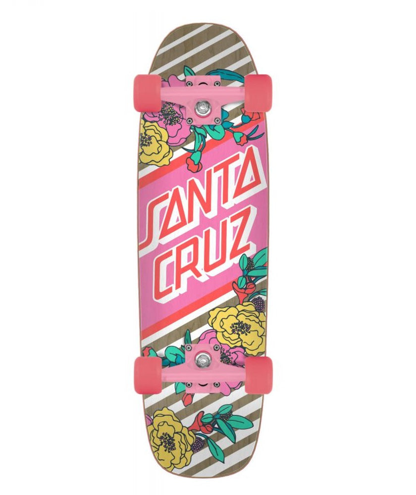 Skateboard de rue à rayures florales Santa Cruzer - 29,4"