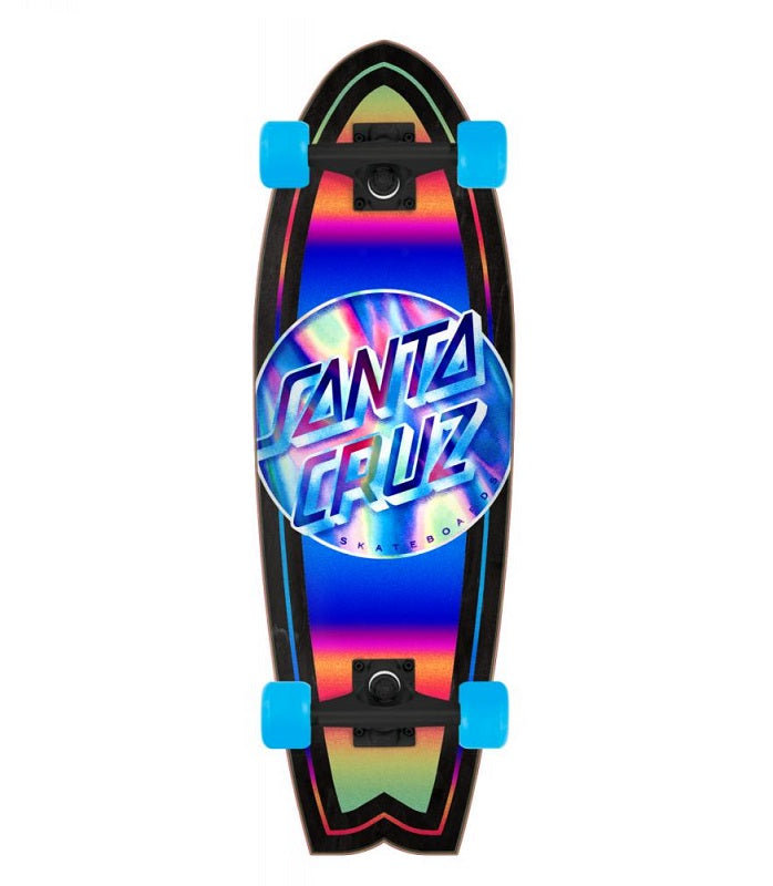 Santa Cruzer Shark Iridescent Dot Cruiser Skateboard - 27"