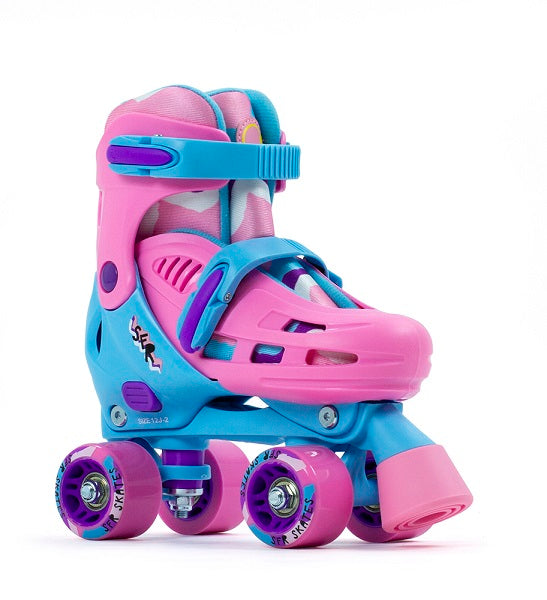 SFR Hurricane III Adjustable Roller Skates Pink/Blue Slick's Skate