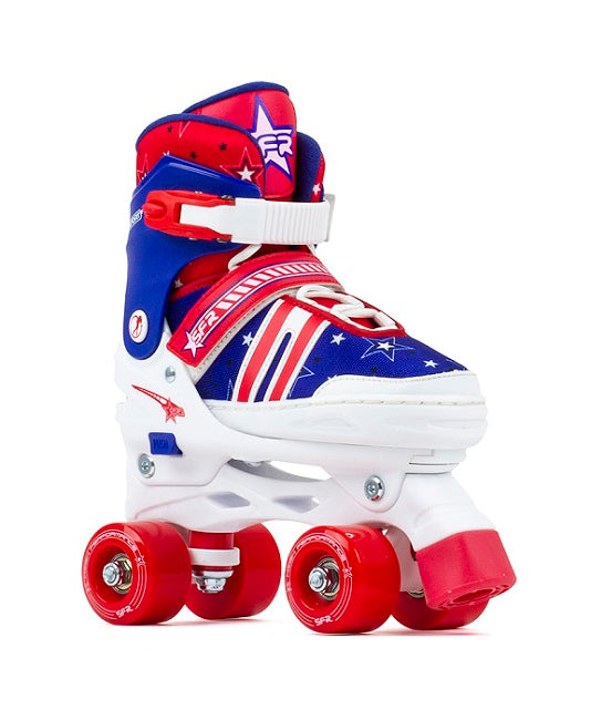 SFR Spectra Adjustable Roller Skates Blue/Red Slick's Skate Store