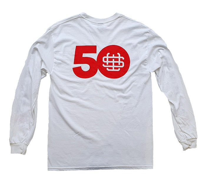 Slick Willie's 50th Anniversary Long Sleeve T Shirt - White