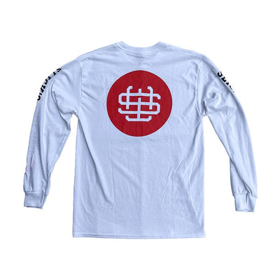 Camiseta de manga larga con monograma de Slick's Skate Store - Blanco