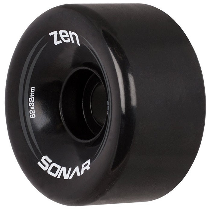 Ruedas para patines cuádruples Sonar Zen, color negro, 62 mm, juego de 4