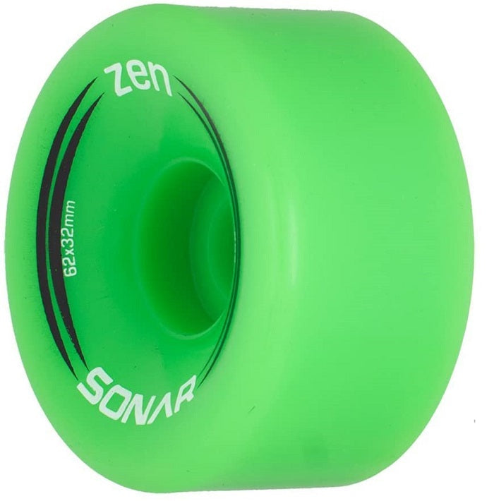 Sonar Zen Green Quad Roller Skate Wheels 62mm - Set of 4