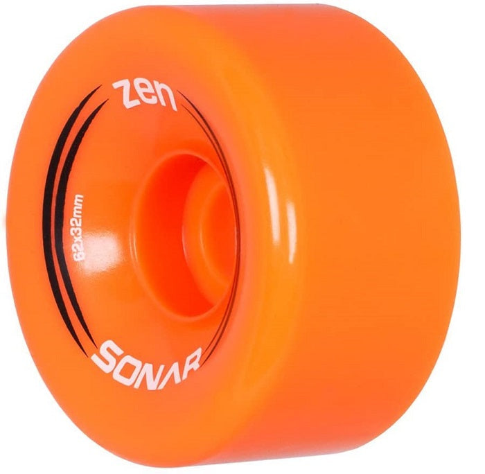 Sonar Zen Orange Quad Roller Skate Wheels 62mm - Set of 4
