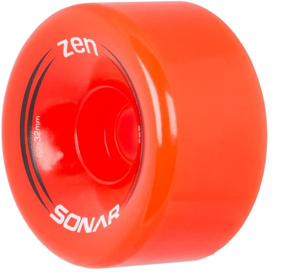 Sonar Zen Red Quad Roller Skate Wheels 62mm - Set of 4