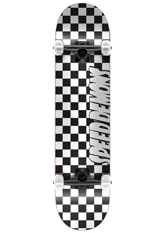 Speed Demons Checkers Black/White Skateboard - 8.0"