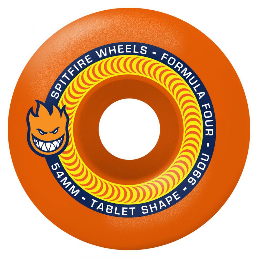 Spitfire Formula Four Tablet Neon Orange Skateboard Wheels - 53mm 99du