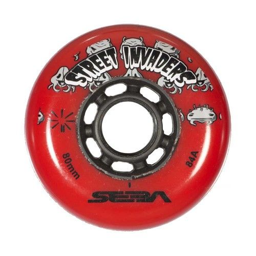 Street Invaders Inline Skate Wheels 84a - Red 4 Pack