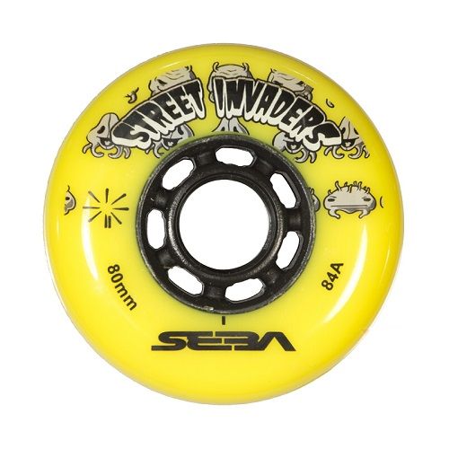 Street Invaders Inline Skate Wheels 84a - Yellow 4 Pack
