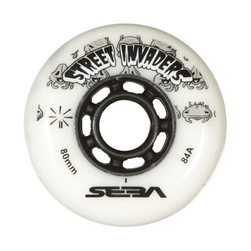 Street Invaders Inline Skate Wheels 84a - White 4 Pack