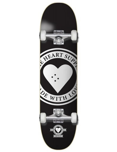 The Heart Supply Badge Logo Black Skateboard - 8.0"