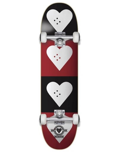 The Heart Supply Quad Logo Black and Red Skateboard - 7.75"