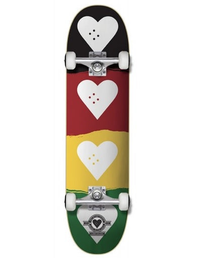 The Heart Supply Quad Logo Red, Gold and Green Skateboard - 8.25"
