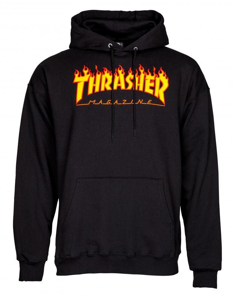 Sudadera con capucha Thrasher Flame Logo - Negro