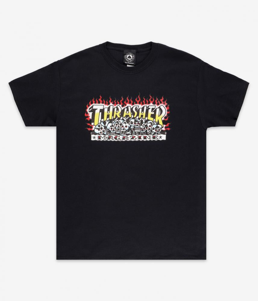 Camiseta Thrasher Krak Calaveras - Negro