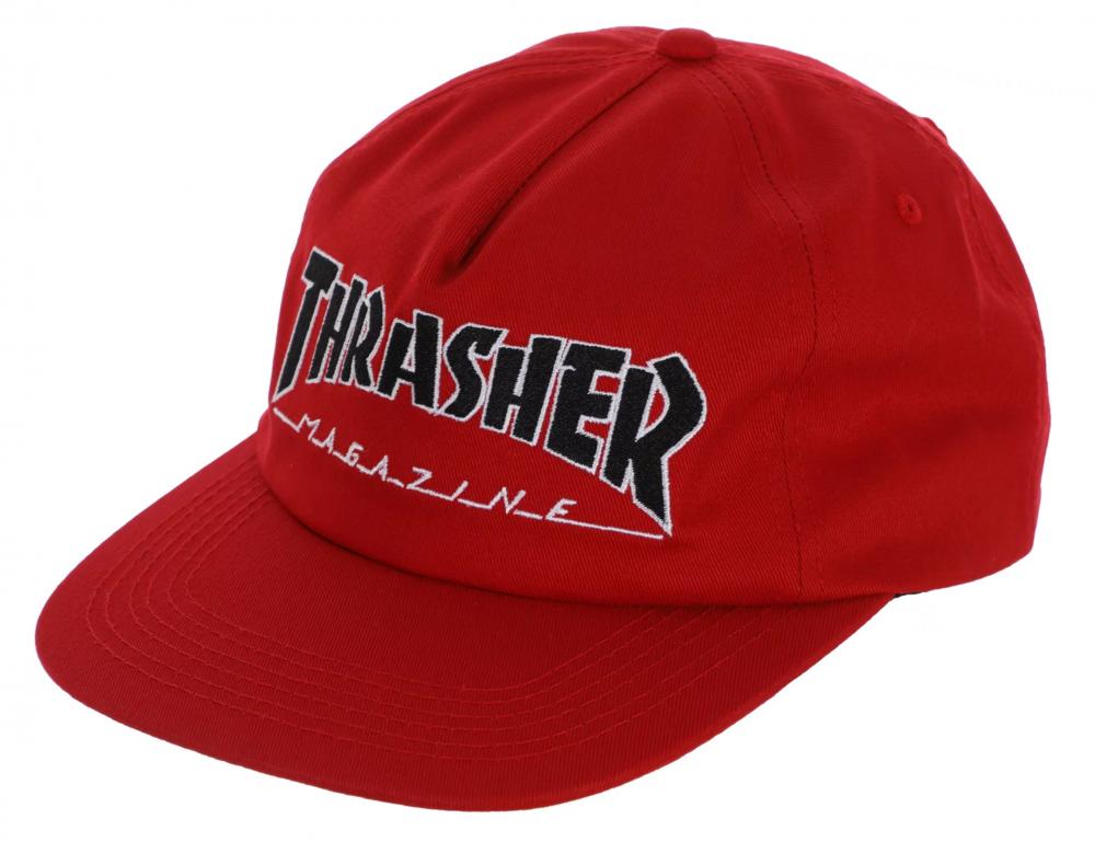 Thrasher Outlined Snapback Cap - Red